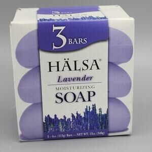 Lot of 3 Bars HALSA Lavender Moisturizing Bath Soap 4oz Each New in Box